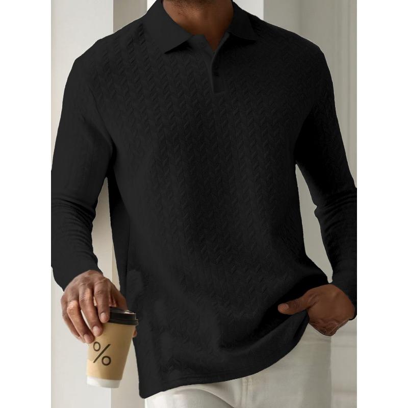 Men's Sweatshirts Spring/Autumn Polo Shirts Textured Men's Sports Polo Shirts
