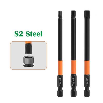 6Pcs High Quality Magnetic Screwdriver Bit 1/4 Shank Drill Bit Set Hexagonal Drill Bit 100 Mm Durable Screwdriver Socket Bit