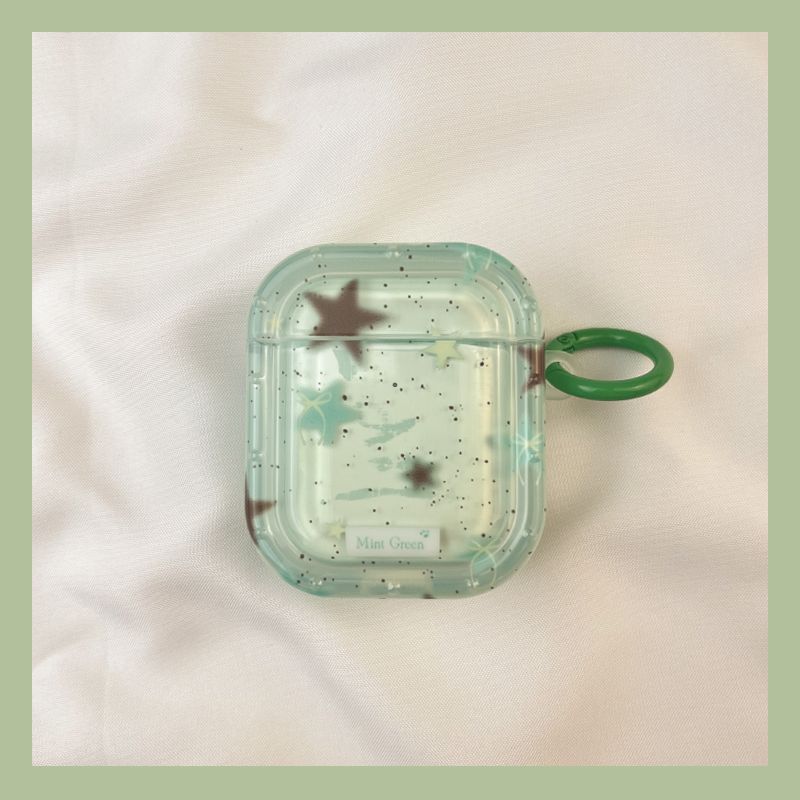 

to Apple Pro Earphone Case Second Generation Wireless Bluetooth Third Generation Aipods2 Generation Airpodpro Fifth Generation 5 Fourth Generation AirPods 4 [Mint green splash ink XINGX] free hook