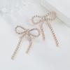 Exaggerated Bow & Tassel Claw Chain Earrings for Women - Bridal Jewelry