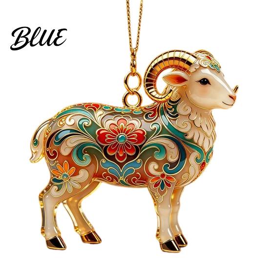Decorative Hanging Ornaments for Tree 2PCS Christmas Goat Ornaments 2D Acrylic Festive Party Supplies Pendants Lightweight Holiday Home Decor