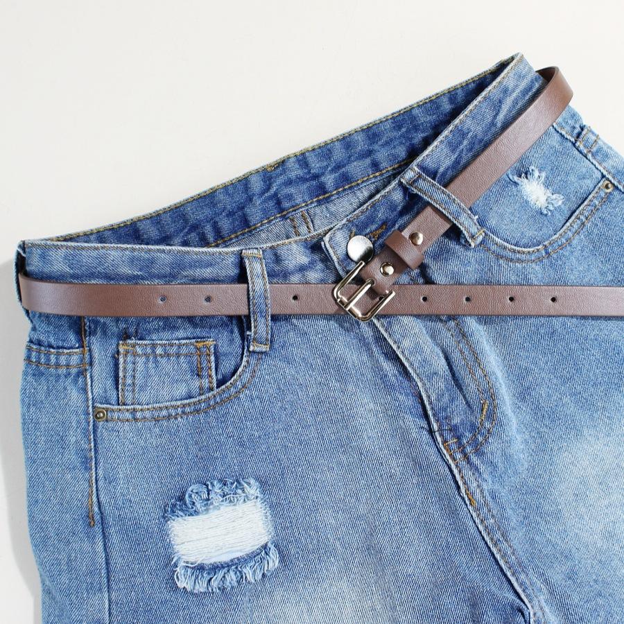 Casual Pin Buckle Belt Student Simple Jeans Decorative Fine Caramel Belt Ladies