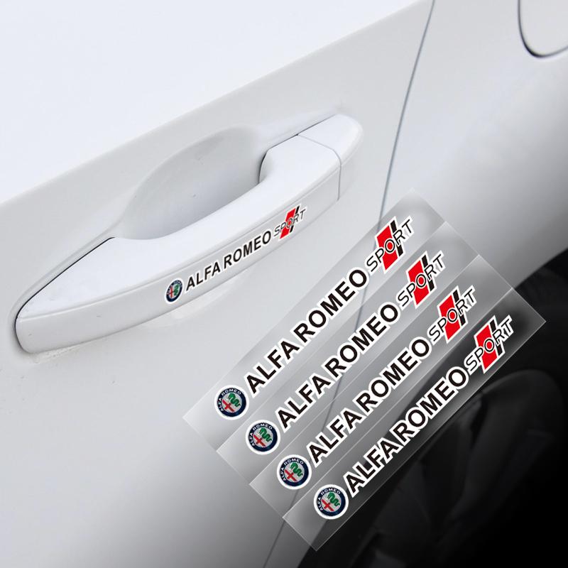 4Pcs Car Stickers Paste Freely Decorative Decal For Alfa Romeo 156 159 147 4C 8C 166 Giulia Giulietta Mito Stelvio Spider GT