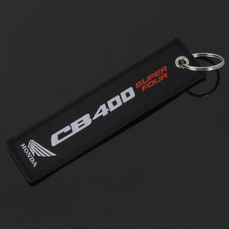 Motorcycle Embroidery Keychain Keyring For Honda Jazz Fit Avancier Crv Accord Pilot City Prelude Mugen Power XR-V CB400 CB650 TO0