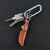 Brass Colored Wood Mini Fixed Blade Knife Sharp Small Chopper Portable Keychain Hanger Unpackage Express Opening Cutter