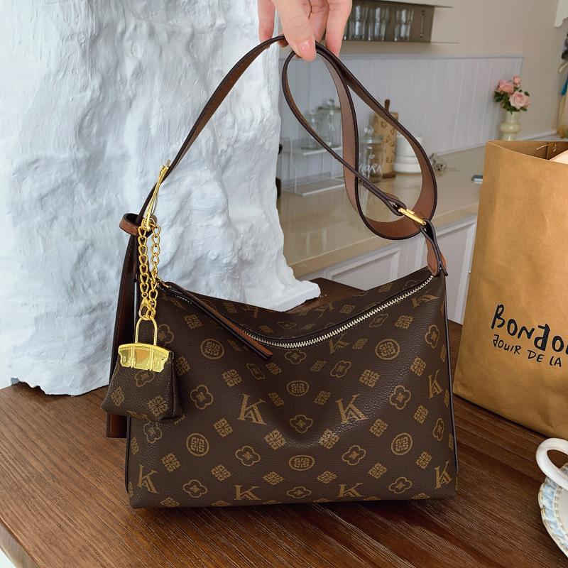 

Женская новая модная ретро сумка-тоут большой вместимости, сумка через плечо под мышку, атмосферная легкая роскошная сумка-мессенджер 28x10x19