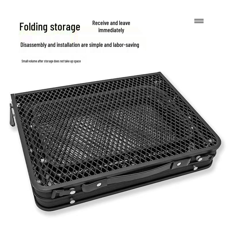 Portable Adjustable Aluminum Camping Table with Folding Iron Mesh