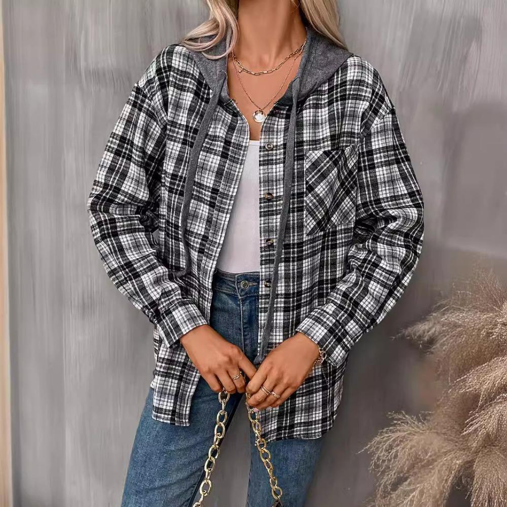 New Autumn and Winter Casual Fashion Loose Plaid Shirt