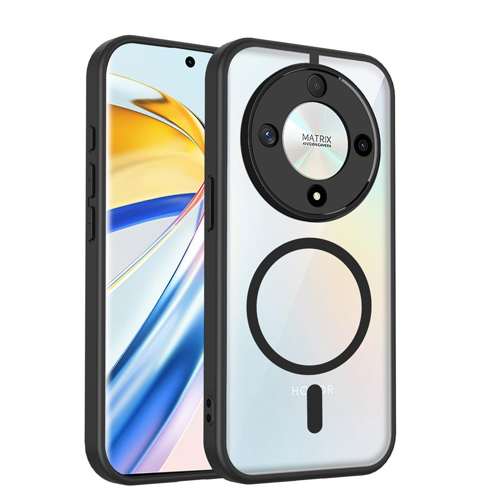 KEYSION Przezroczyste magnetyczne etui na telefon do HONOR X9d 5G Silikon+PC HD Przezroczysty odporny na wstrząsy tylny pokrowiec do Huawei Magic 8 Lite 5G