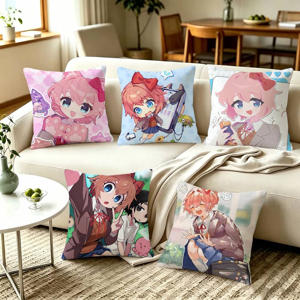 Sayori DDLC Pillow Covers Home Sofa Cushion Covers and Aecorative Custom