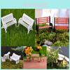 Miniature Garden Bench Set Durable Resin White Chair And Brown Table Micro Landscape Decor