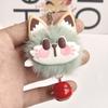1 PC Cute lucky cat plush keychain imitation mink fur ball keychain with bell pendant