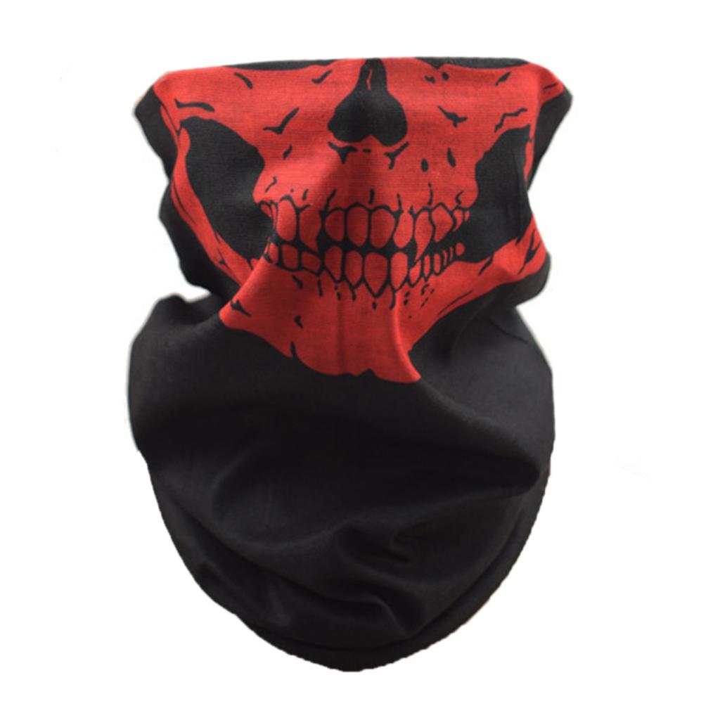 Ghette Collo Multiuso per Ciclismo Maschera Facciale con Stampa Teschio di Halloween Scaldacollo per Attività all'Aperto e Uso Quotidiano