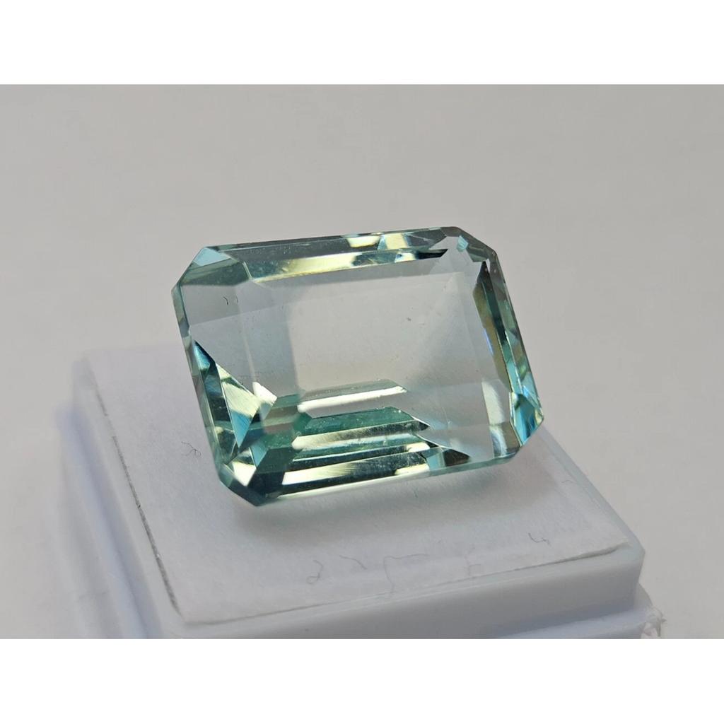 Green Topaz 24 Ct Emerald Cut Fabulous Certified Loose Gemstone