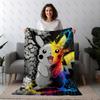 Anime-Picchu-Themen-Weiche Flanelldecke Ganzjahresgeschenk Sofa Bett Reise Büro Wärme Wanddekor Herbst Winter P-Pokemo Fans