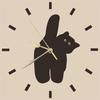 24cm Creative Nordic Clock Wall Clock Mute Does Not Tick Cat Decorated Clock for Living Room Bedroom Study Outdoor Decoration