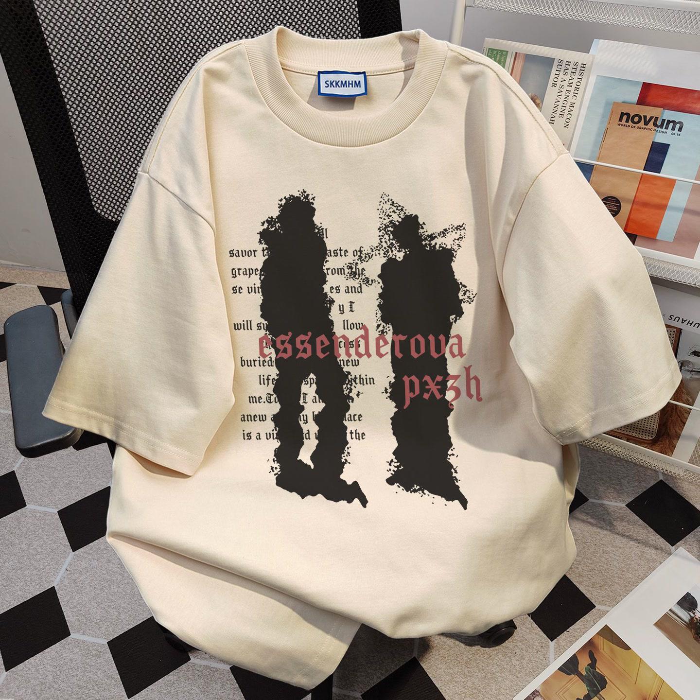 

Мужская ретро футболка с коротким рукавом и круглым вырезом на лето - Приталенный унисекс хлопковый топ M