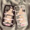 Schöne rosa Schleife Kleiner süßer Bär Handyhülle Für iPhone 16 Pro Max 15 14 13 12 Mini 11 XR XS X 7 Plus Stoßfest Klar Hartschalen-Cover