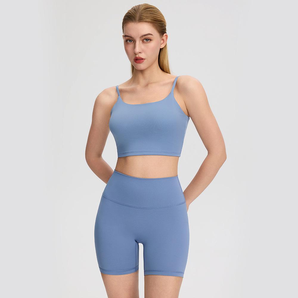 Women's Summer Yoga Set: High-Waisted Butt-Lifting Shorts & Padded Tank Top