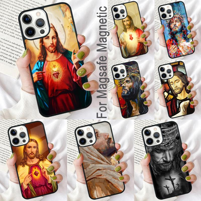 Jesus Christ God Soft Phone Case for iPhone 17 Air 16e Pro max 15 Pro 13 14 Plus 11 12 MagSafe Magnetic Coque