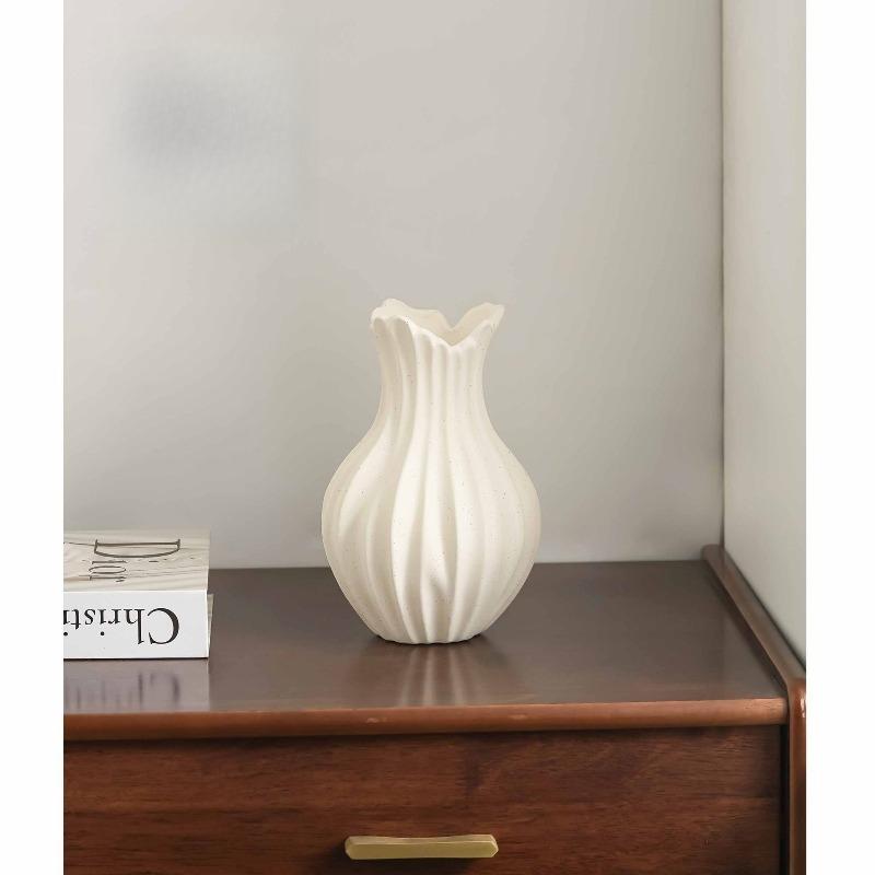 Rotating Watering Ceramic Vase - Premium Aesthetic Decor with Dry Flower Holder for Living Room Entryway , Hotel Decoration