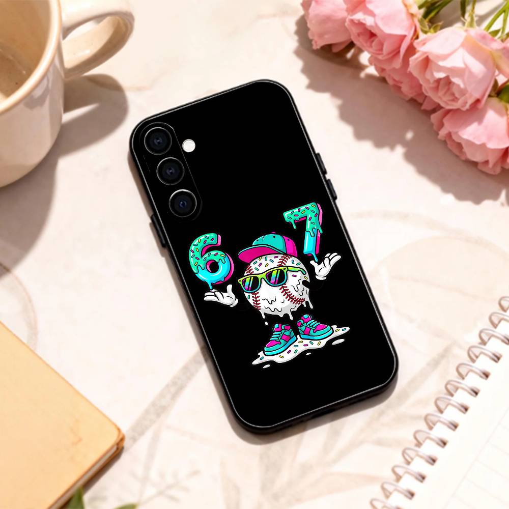 67 S-Six Seven Viral Slang Phone Case For Samsung Galaxy A73,A72,A71,A70,A53,A52,A51,Others Soft Black Shell
