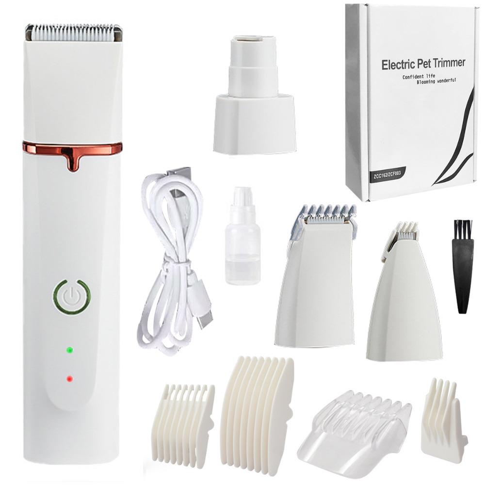 

Перезаряжаемый от USB триммер для шерсти домашних животных, машинка для стрижки волос, шлифовальная машинка для когтей лап, сменный триммер для шерсти собак, кошек белый