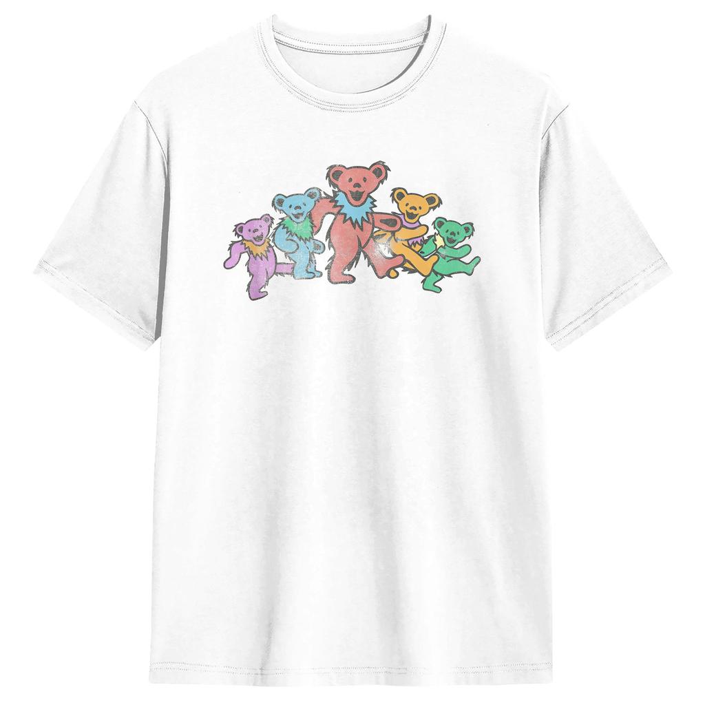 Gratefuls Deads Vintage Dancing Bears Band T Shirts Cotton Top Tees Summer Short Sleeve T Shirt ONeck Harajuku Casual Tshirt