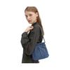 New CHARLES&KEITH PU, Textile Mixture Backpack Shoulder Bag Small Women's Dark Denim Blue CK2-60782390-1