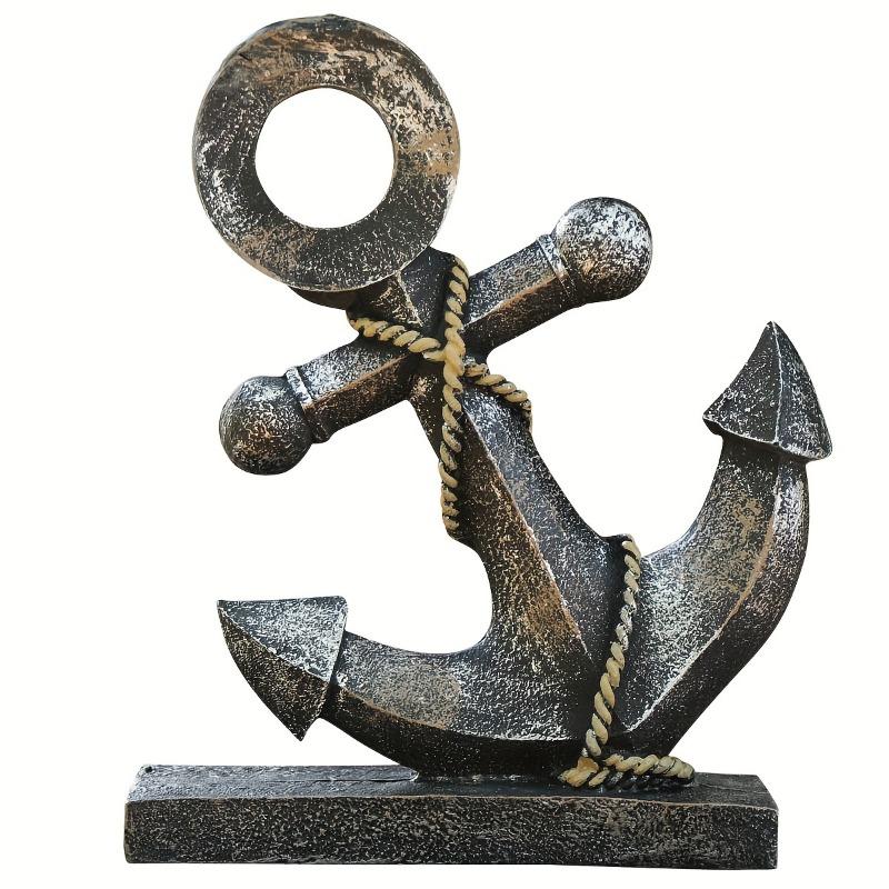 Decoração de Âncora para Navegação - Escultura de Âncora de Navio Moda Antiga Criativa Retrô Artesanato de Resina