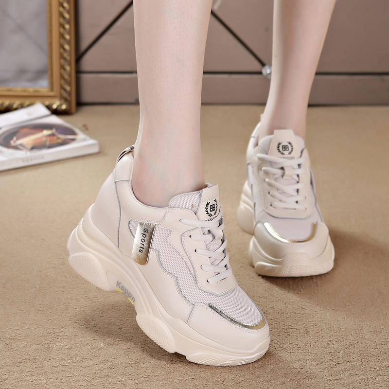 Inner Heightening Women's Shoes Spring and Summer Casual Shoes Platform Wedge Heel Dad Shoes Women, Sports Shoes, Single Shoes