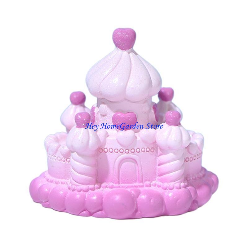 652F Romantic Miniature Castle Micro Landscape Decoration Figurines DIY Cake Fairy Garden Resin Xmas Birthday Ornament