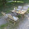 QuYouBang Wood Grain Portable Roll-Up Table
