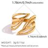 Stainless Steel Line Hollow Opening Rings for Women Men Fashion Personalized Design Waterproof Rings Party Jewelry Accessories