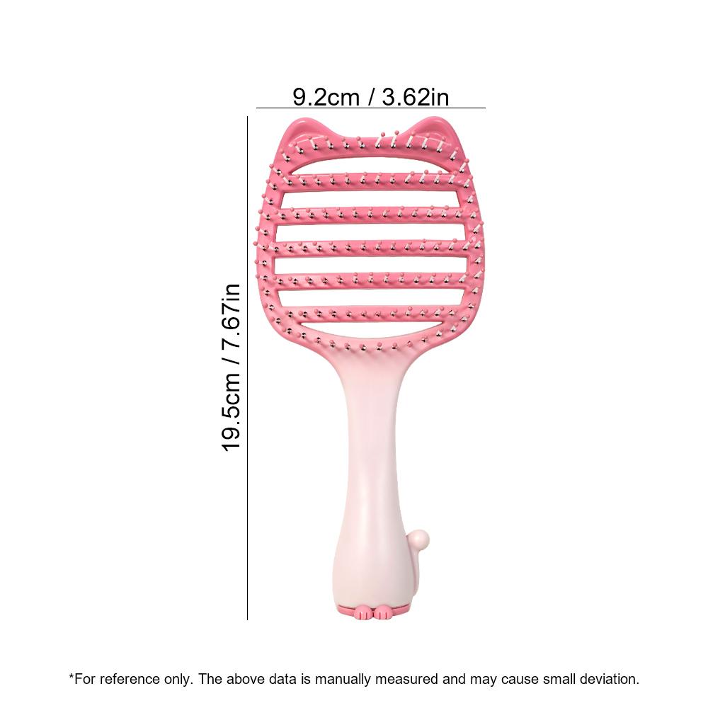 3 Colors Massage Hair Comb Cute Cat Ear Comb Dry Wet Hair Comb Detangler Hairbrush Hollow Out Hair Comb Household Styling Tools