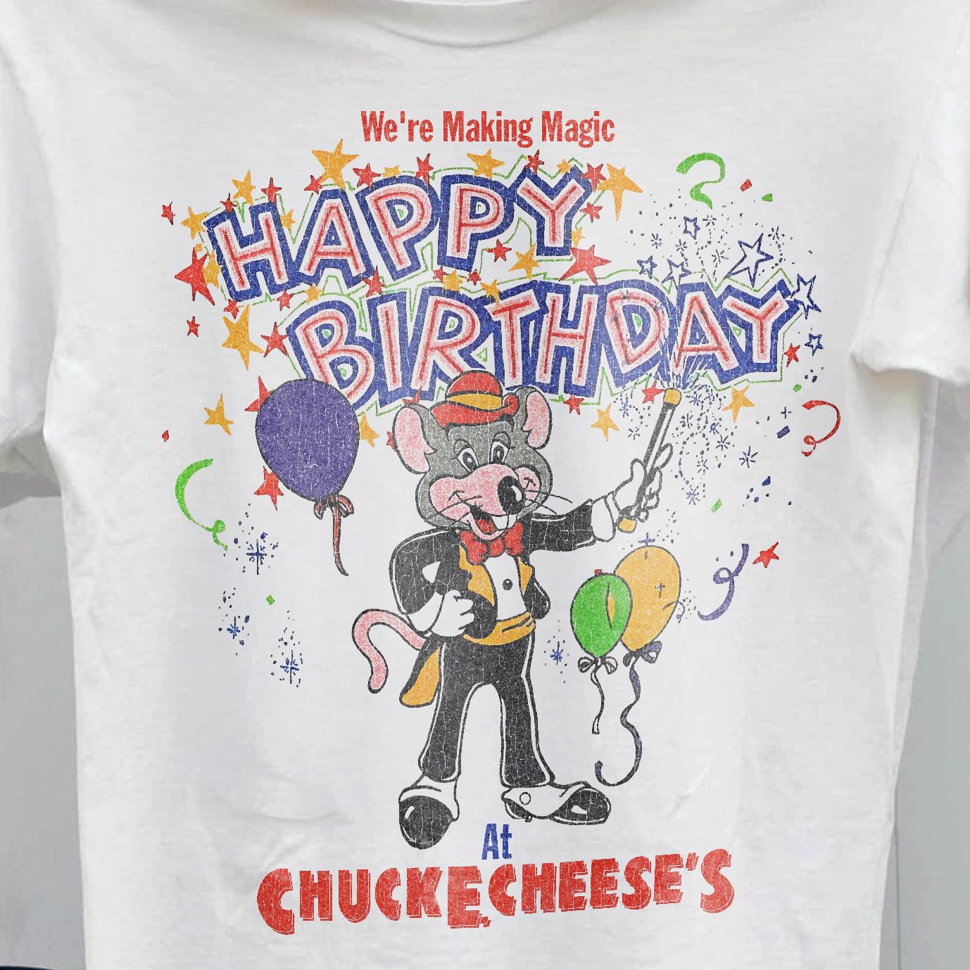 90s Chuck E Cheese Birthday Celebration Classic T-Shirt White XL M