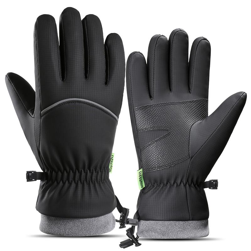

Autumn and Winter Cycling Gloves, Outdoor Sports Windproof, Waterproof, Cold-Resistant, Fleece-Lined, Touchscreen Ski Gloves M