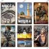 Putuo Decor Jerusalem City Vintage Metal Sign  Art Tin Plaque Metal Plaque for Living Room Study Home Decoration Wal Decor