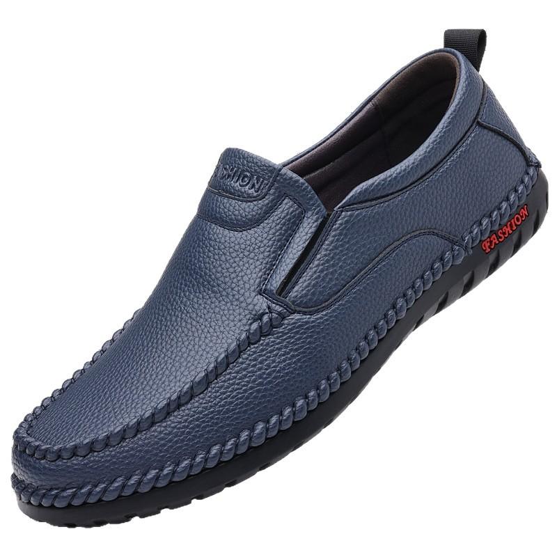 Star-headed woodpecker men's leather shoes leather breathable hollow leather sandals middle-aged and elderly casual shoes