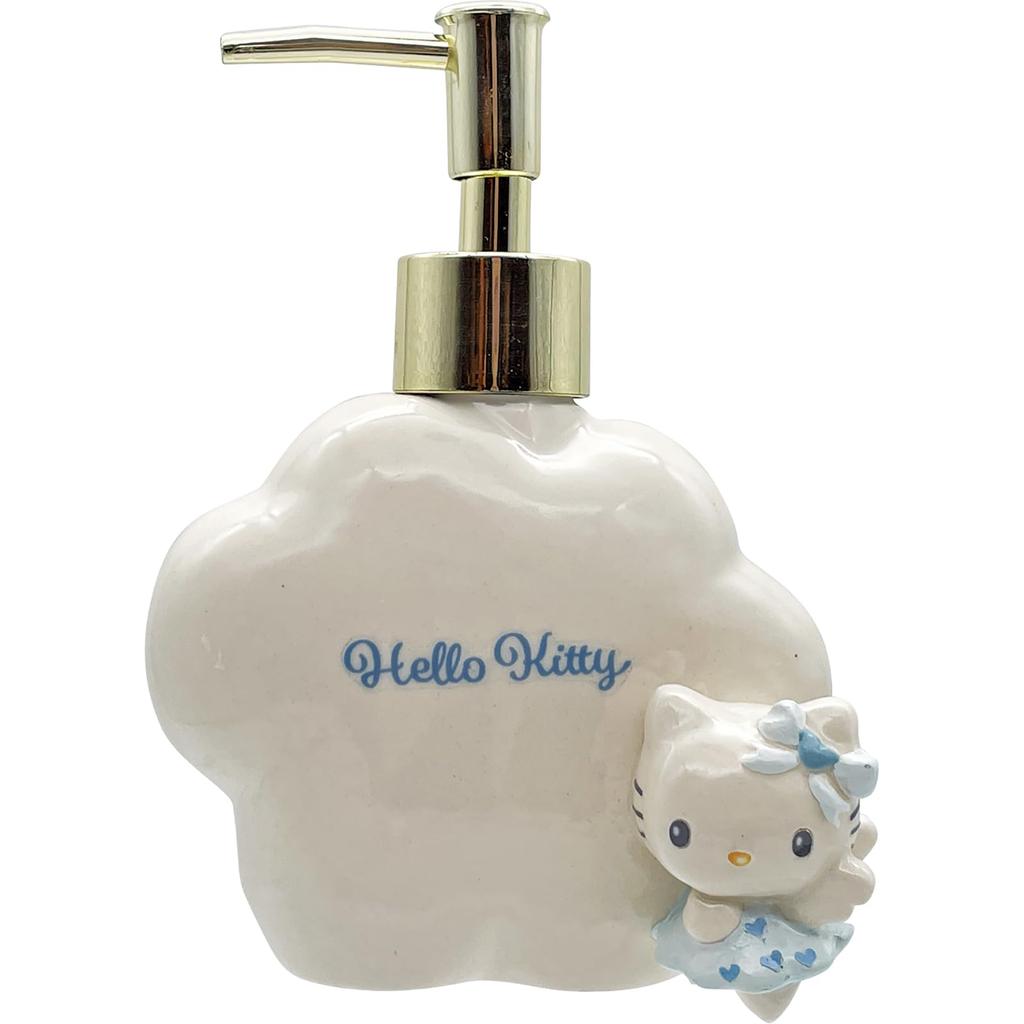 Sanrio "Angel Hello Kitty" Soap Dispenser, Approximately 8 x 8 x 15cm, Hand Soap Bottle, Sanitary, Hello Kitty Goods, Blue, SAN4652-1