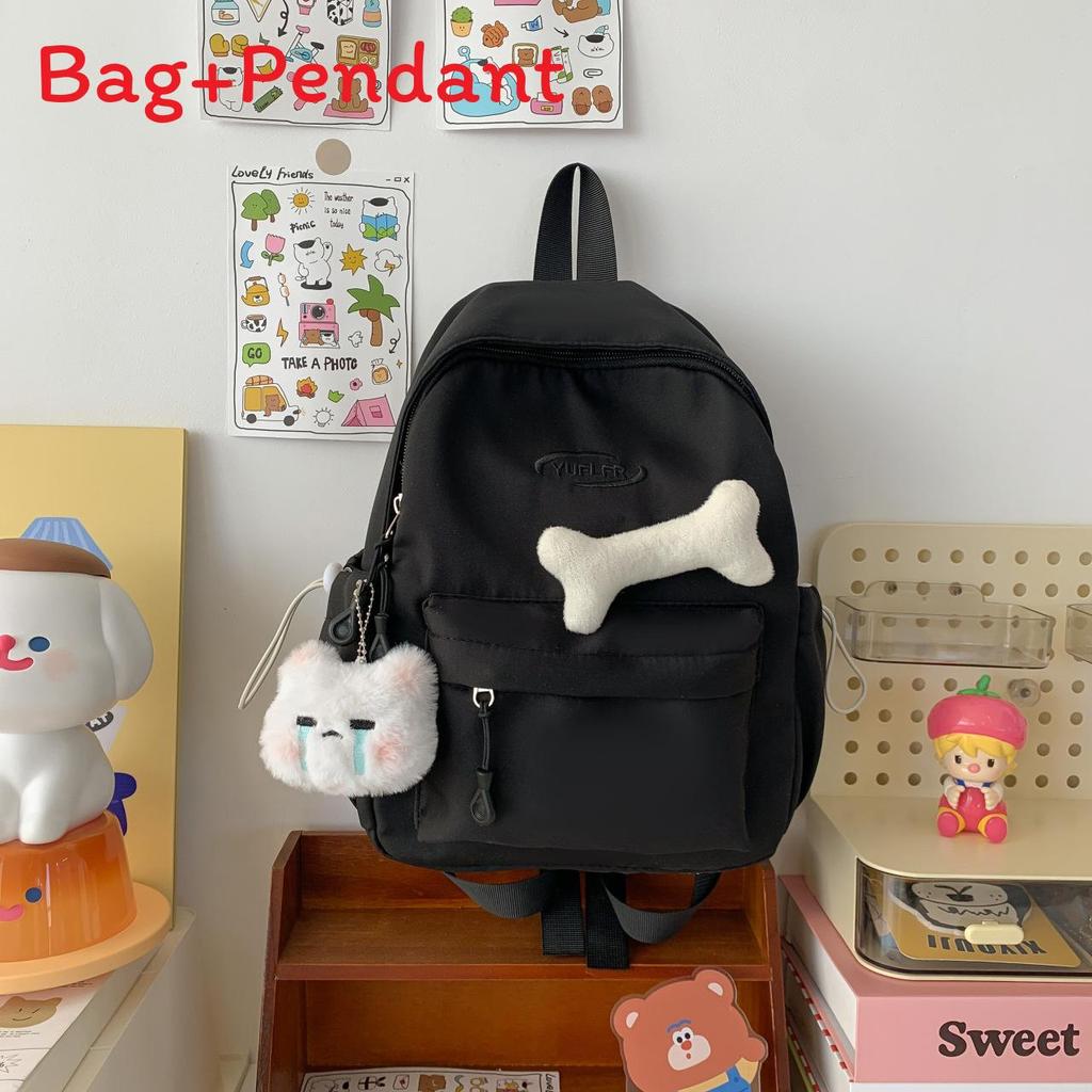 Nylon Lightweight Casual Backpack With Letter Pattern For Travel And School Use 31cm чёрный