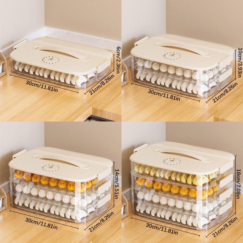 Dumpling Organizers Box Featuring Stackable Designs and Easy Cleaning PP Materials for Kitchen Refrigerator Storage