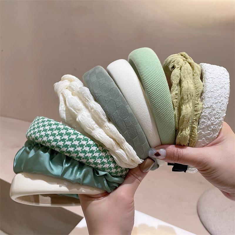 Fresh and Light Fabric Striped Simple Hairband, Versatile and Sweetly Cute Headband, High Crown Style Hair Restraint Accessory
