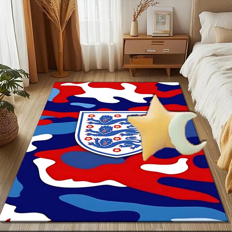 EnglCoat Of Arms Rug for Living Room, Game Rooms, Office, Bedroom, Office Floor Mat Playful Design, fan gifts Christmas decor