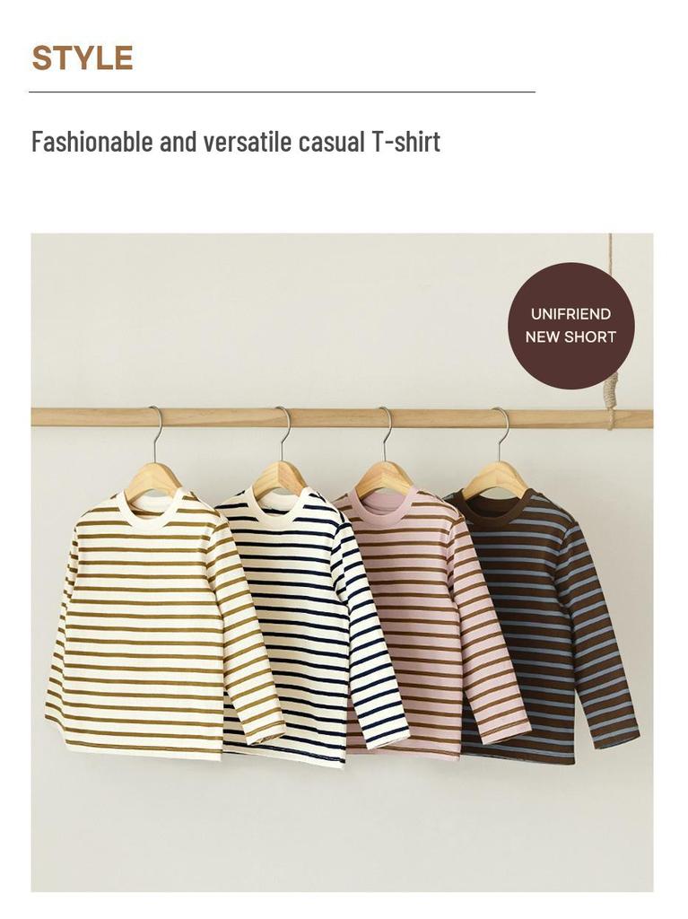 Unifriend24 Gestreiftes Kinder-T-Shirt im koreanischen Stil - Vielseitig & Locker geschnitten