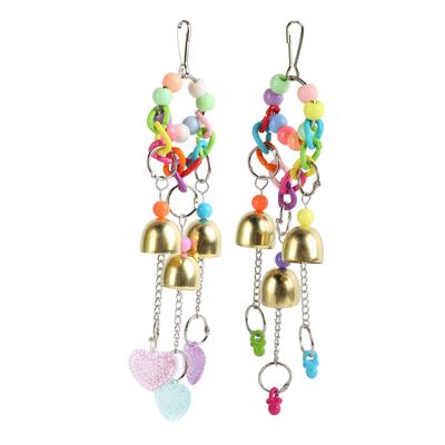 Vogelglocken Spielzeug Liebe Lustig Bissfestigkeit Liebesherz und Schnuller Hängendes Papagei Glockenspiel für