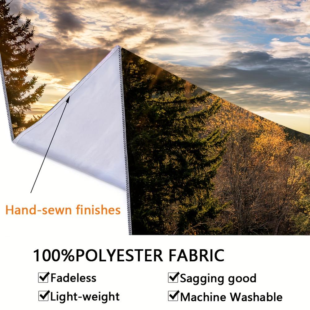 Extra Large Mountain Forest Sunshine Tapestry, Polyester Wall Hanging For Living Room Bedroom Office Party Decor