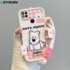 KEYSION Cartoon Cute Plush Embroidery Case for Redmi 10A 9A 9C with Lanyard Silicone Shockproof Phone Cover for Xiaomi Redmi 9C 10A 9A
