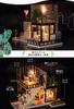 moin moin Dollhouse Miniature DIY Kit Modern Dollhouse with Large Lawn and LED Music and Acrylic Case Set, Two-Story Balcony, Lights, Box,