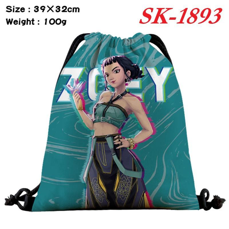 Demon Hunters Drawstring Bag Lightweight Backpack Cartoon Print Travel Fitness Clothes Storage